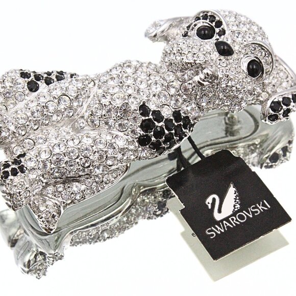 Opulent Sparkly Swarovski Signed Dalmatian Puppy Brooch - Picture 11 of 12